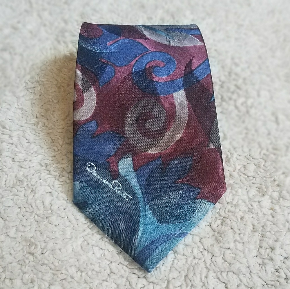 Oscar De La Renta Vintage Tie Silk Blend Tie